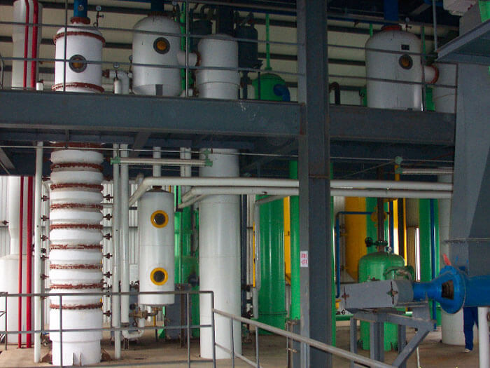 rising film evaporator and stripping tower